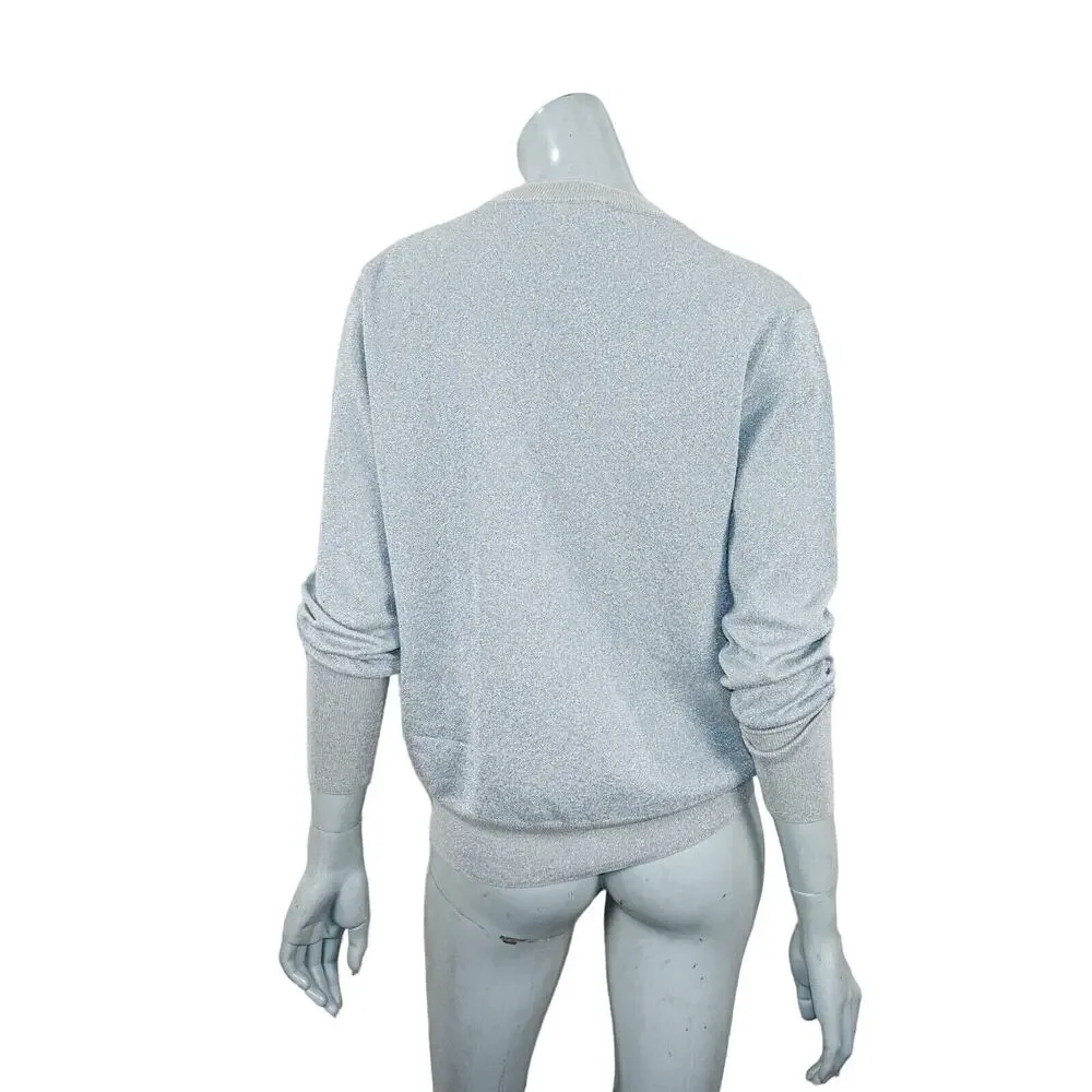 J.Crew Collection Metallic sparkle Crew Pullover gray size Small